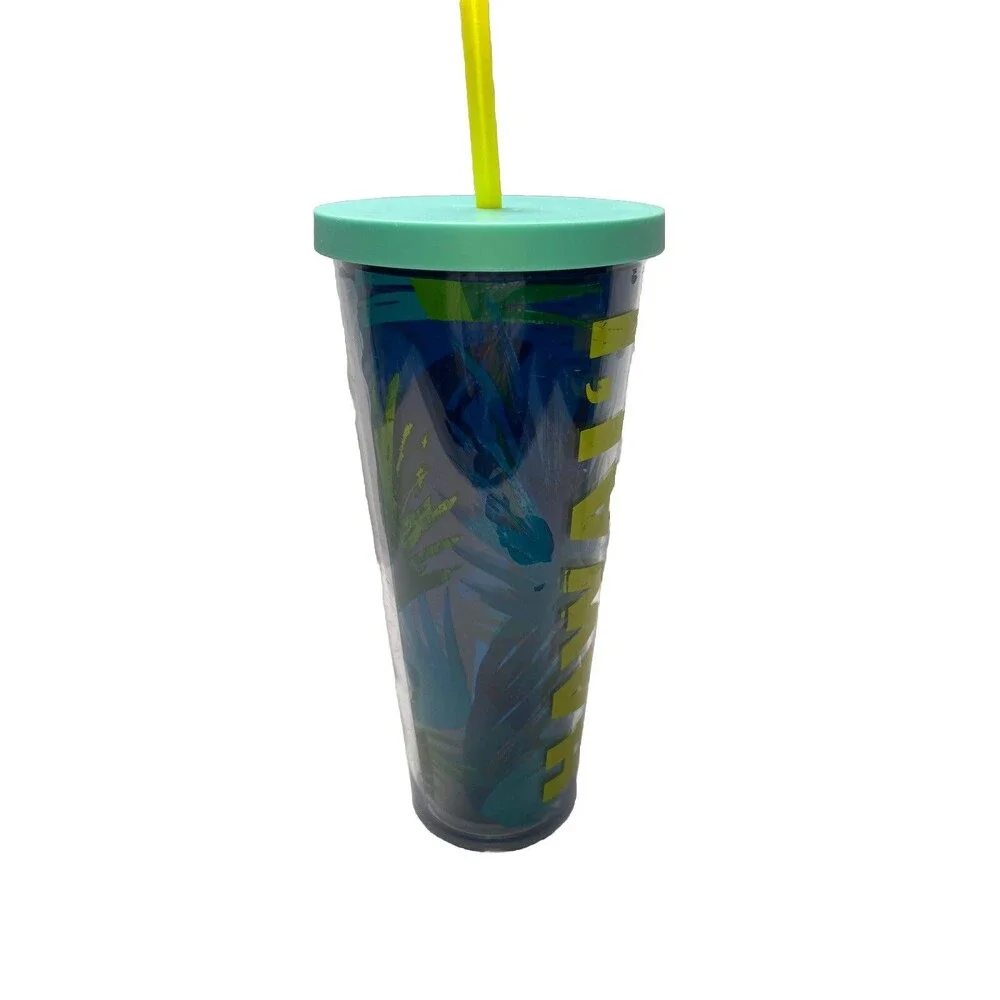 Starbucks Metallic Leaves & Hawaii Tropical 24 oz Tumbler